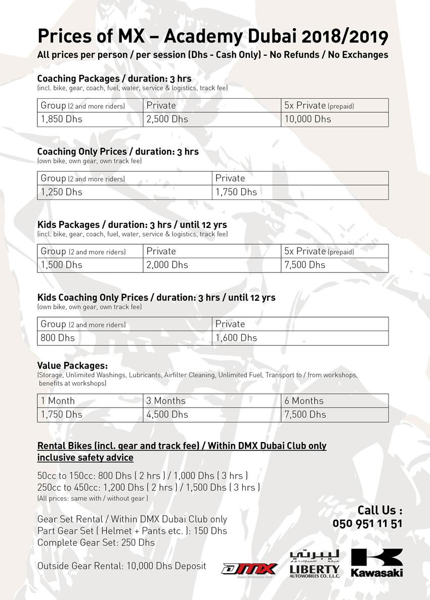 Motocross Training Dubai pricelist Motocross Training Dubai pricelist